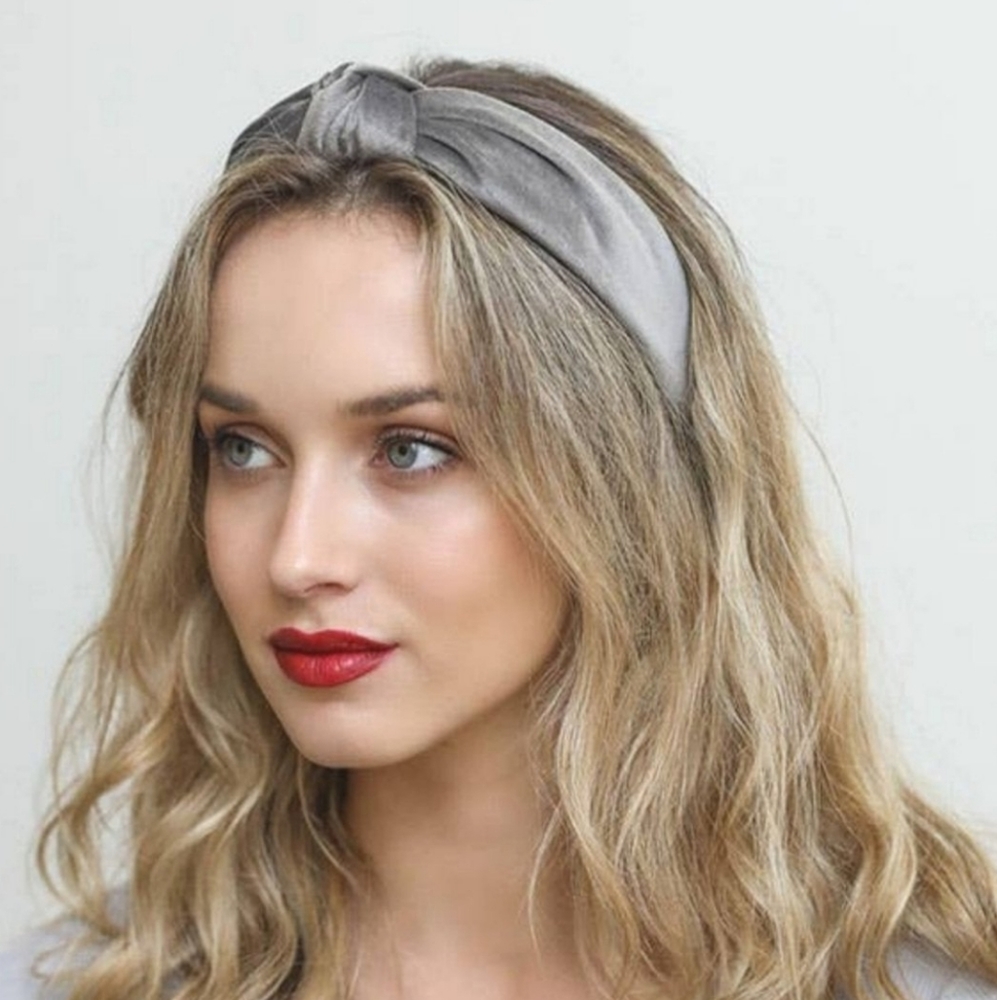 Vivian Velvet Headband - Gray